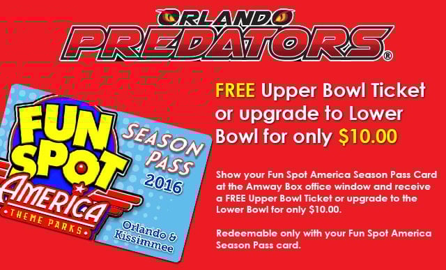Orlando Predators 2016 Season Pass Perk