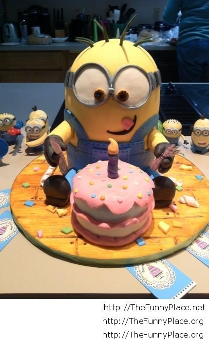 Happy birthday cake picture with minions