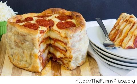 Pepperoni pizza cake