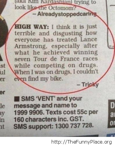 Lance Armstrong on drugs